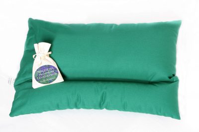 Pillow with Buckwheat Hull (green with lavender)